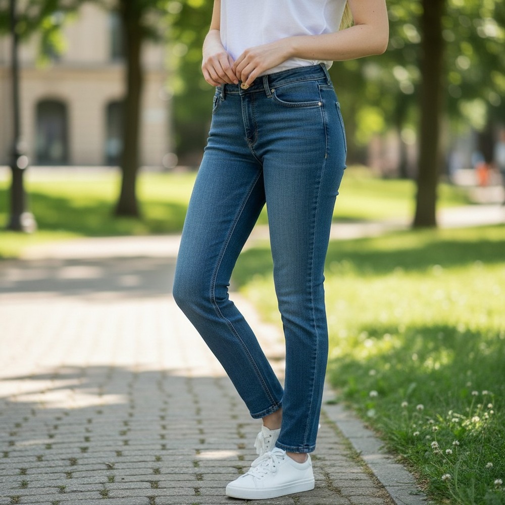 Silver Jeans Co Aiko Mid Rise Skinny Jeans Dark Wash‎ Y2K Contrast Stitch Blue